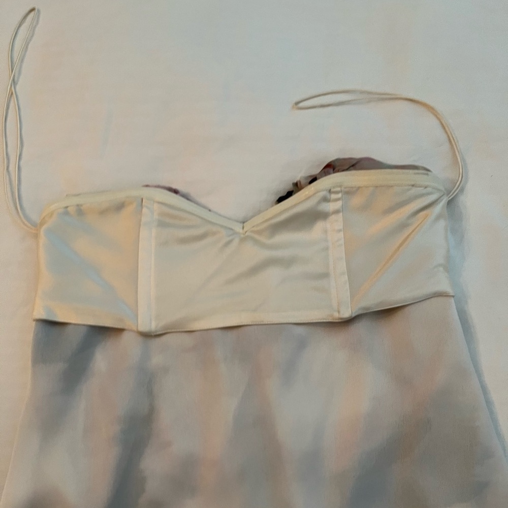 Alice + Olivia silk strapless dress in cream and swirl of different colors. NWOT - Picture 7 of 7